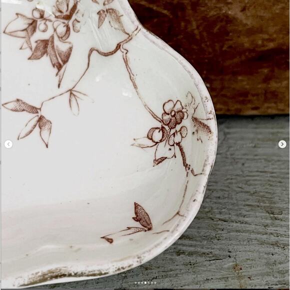 Vintage Ironstone Bone Dish Brown Transferware Royal Ridgeway Waverly England - Picture 4 of 7